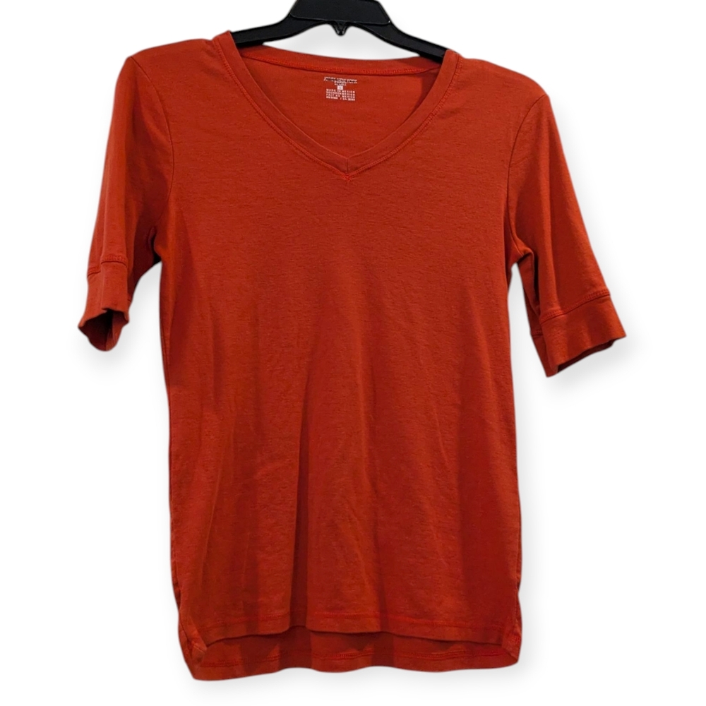 Jones New York Orange V-Neck Top